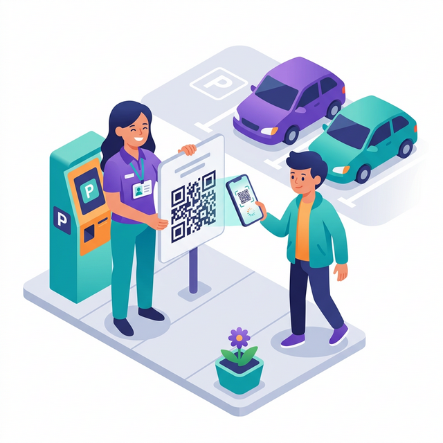 Ilustrasi pembayaran parkir QRIS